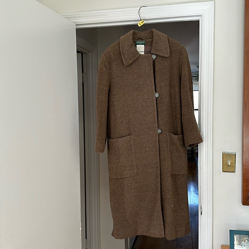 Brown alpaca and wool coat